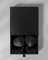 Caches-tétons noirs avec effet scintillant